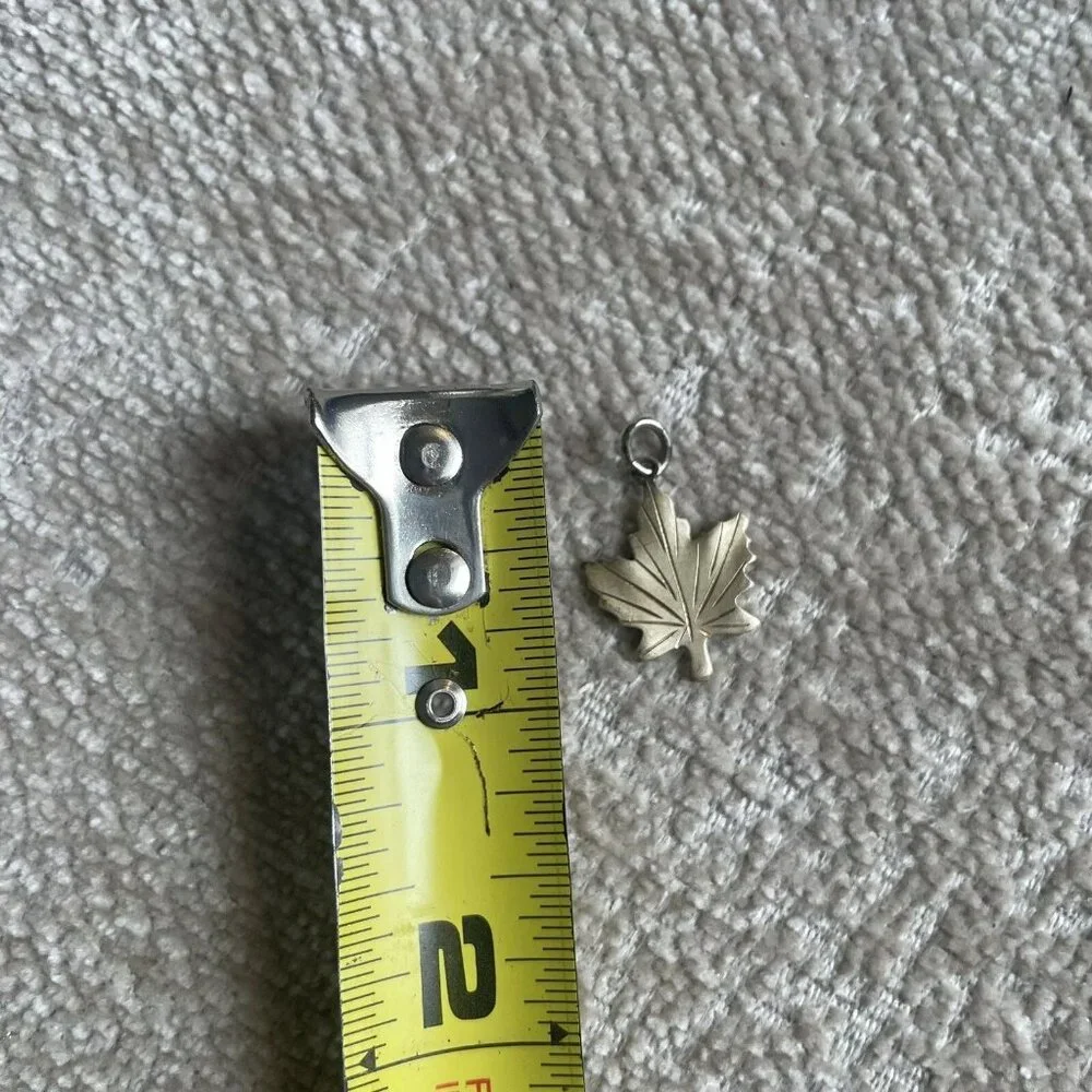 Bond Boyd Sterling Silver Maple Leaf Pendant Textured Mid Century Modern Charm - Picture 6 of 6